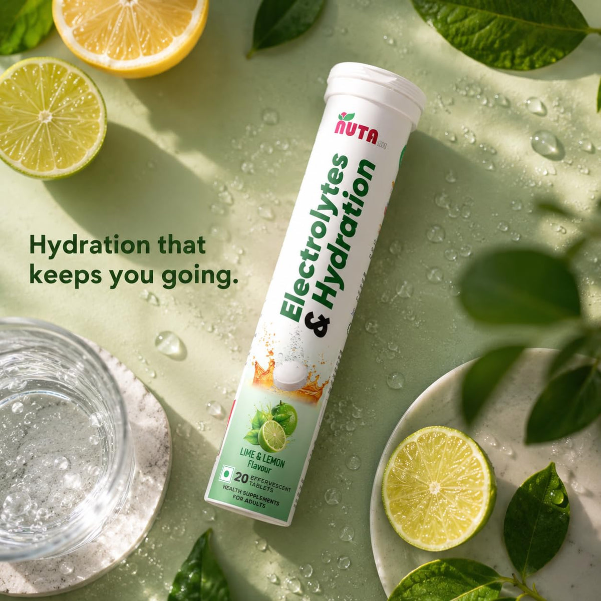 Arogyasiddhi Electrolyte & Vitamin C Effervescent Tablets | Instant Energy & Rapid Hydration | Lemon Lime Flavor | 10 Effervescent Tablets