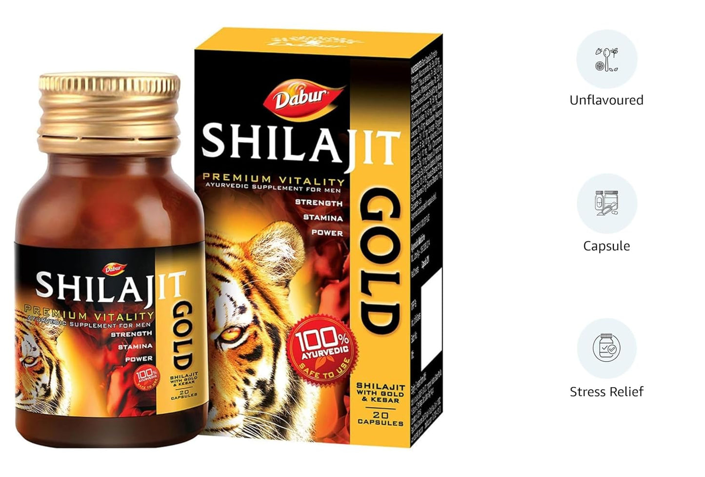 Dabur Shilajit Gold Vitality Capsules for Men | For Immunity, Strength, Stamina & Power