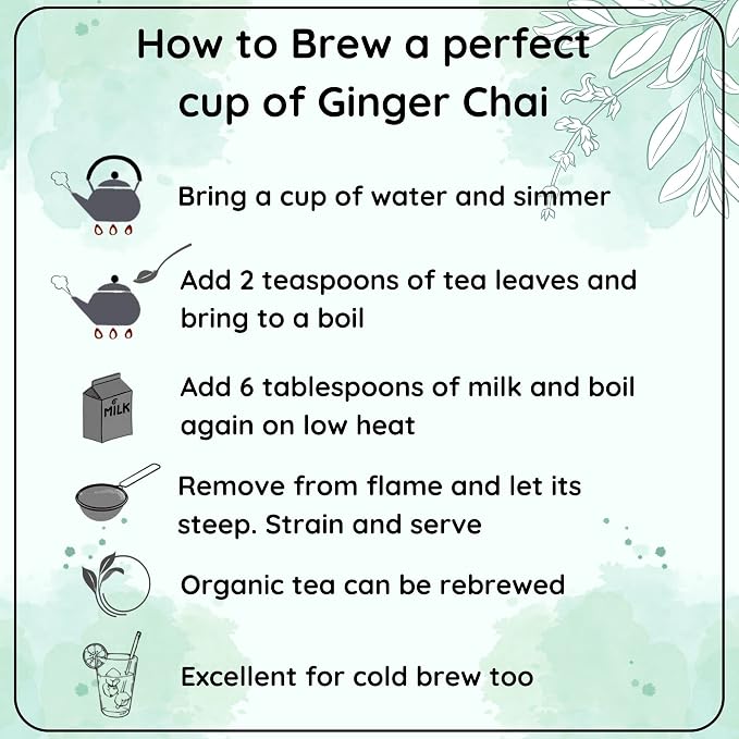 Radhikas Fine Teas Anti - Inflammatory Ginger Chai - Promote Wellness & Reduce Inflammation - 100gm
