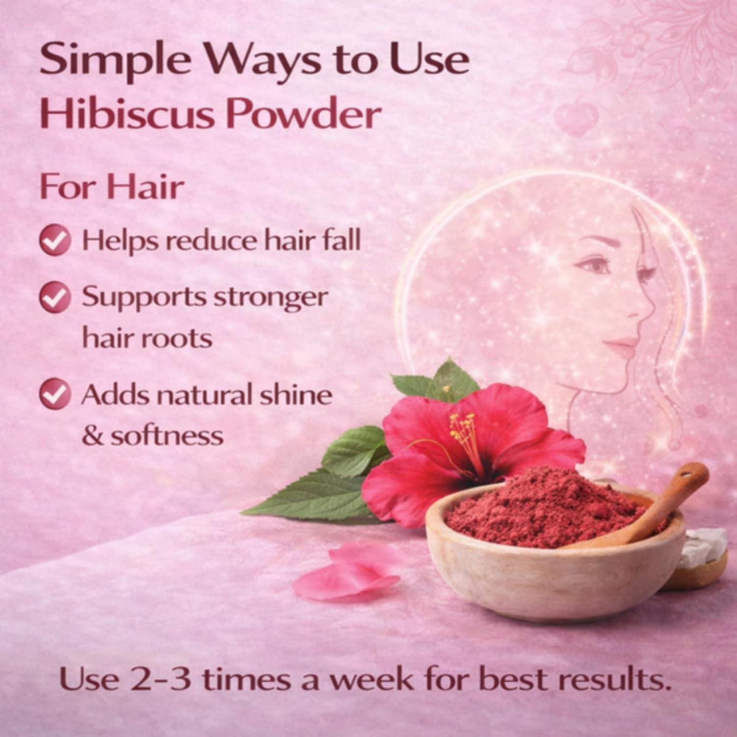 Pure Nutrition Natural Hibiscus Powder 100g | Herbal Hair, Skin & Wellness Support