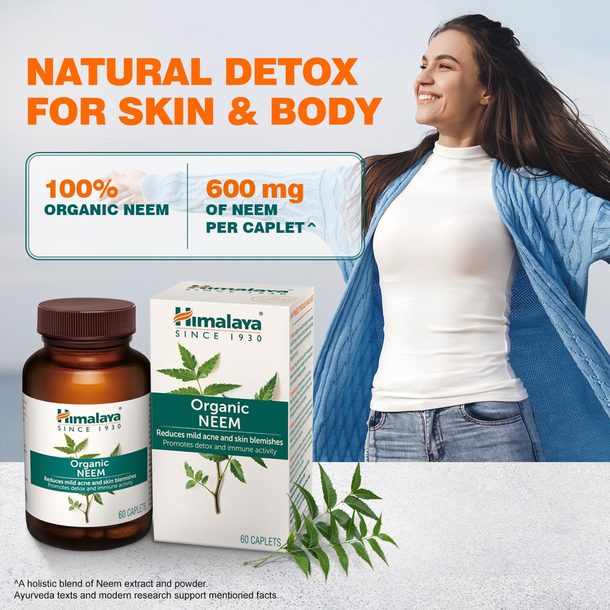 Himalaya Organic Neem Caplet | Skin Wellness| Controls acne | Helps fight acne