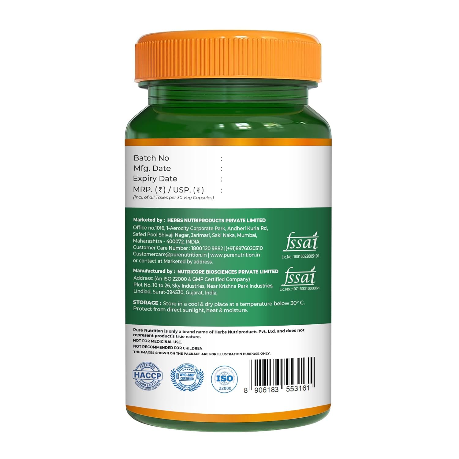 Pure Nutrition L-Glutathione Reduced – 30 Capsules | With Hyaluronic Acid, Vitamin E & Biotin | Skin Health Support