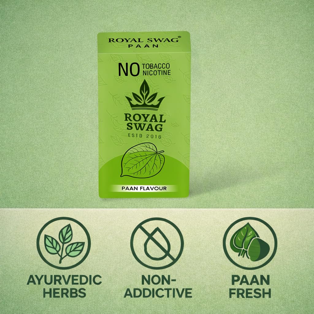 Royal Swag Ayurvedic Herbal Wellness Sticks Paan Flavour - 100% Tobacco & Nicotine Free (10 Sticks)