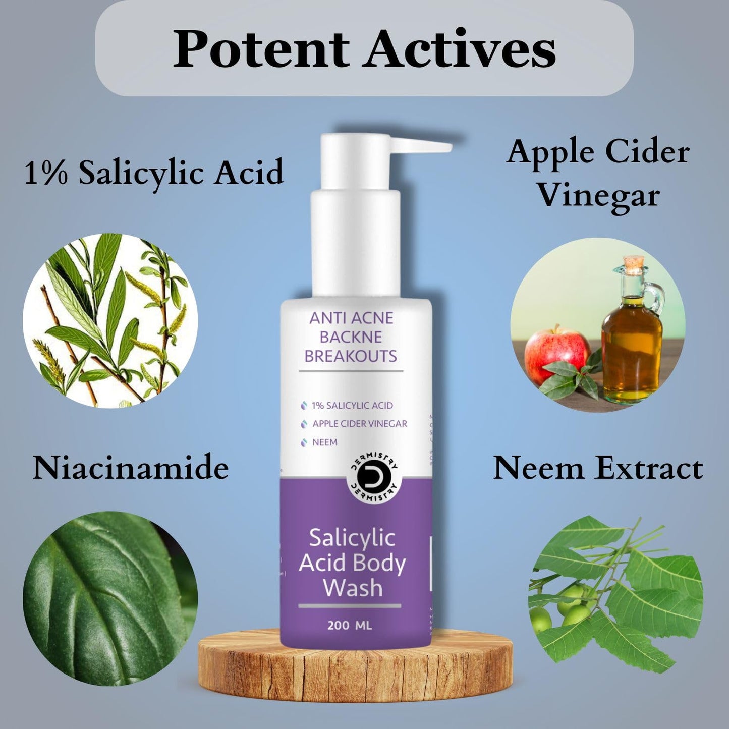 Dermistry 1% Salicylic Acid Back Acne Body Wash