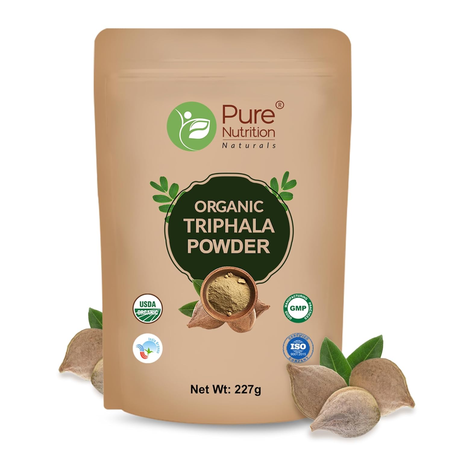 Pure Nutrition Organic Triphala Powder - 227g | 100% Pure and Natural | Supports Digestion, Detoxification, and Overall Wellness