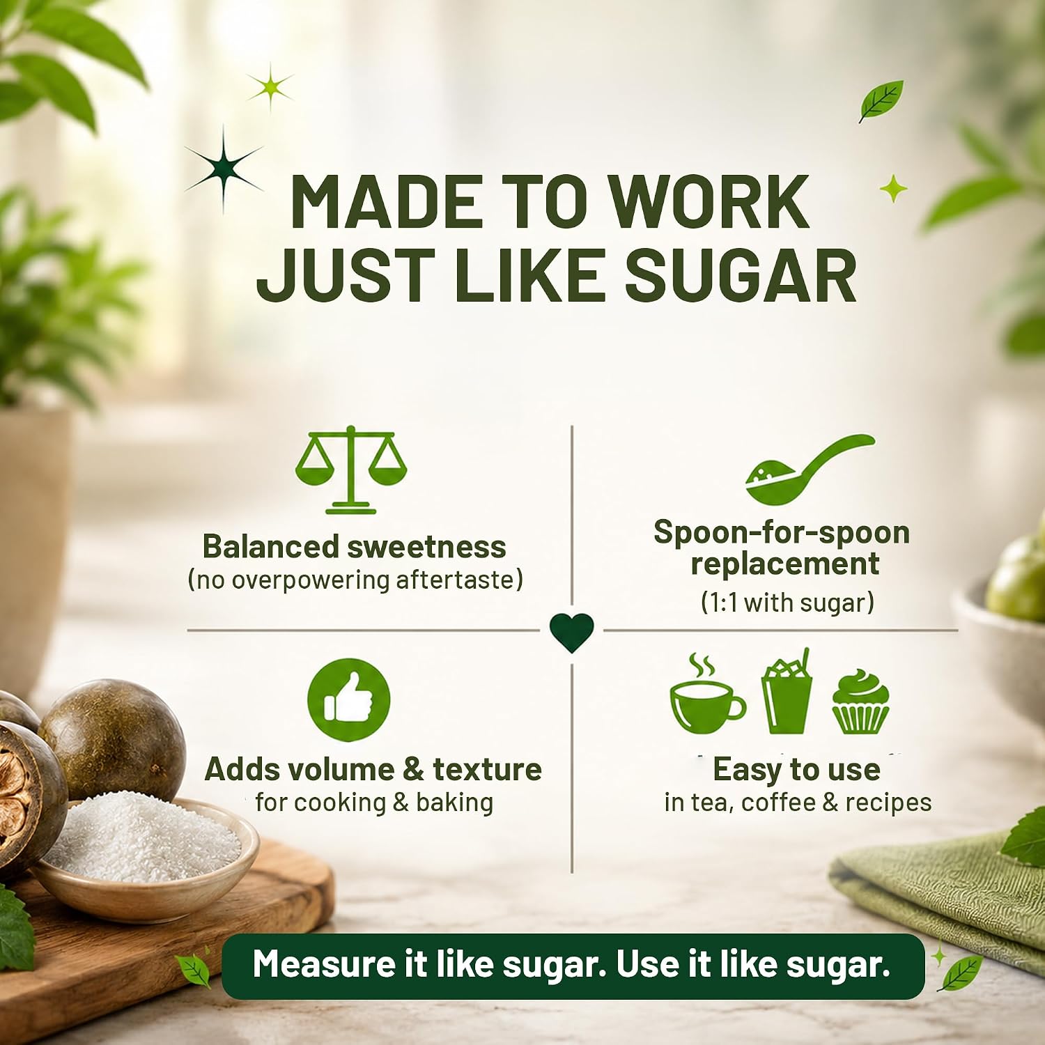 Pure Nutrition Monk Fruit 200g | Natural Zero-Calorie Sweetener | Sugar Alternative