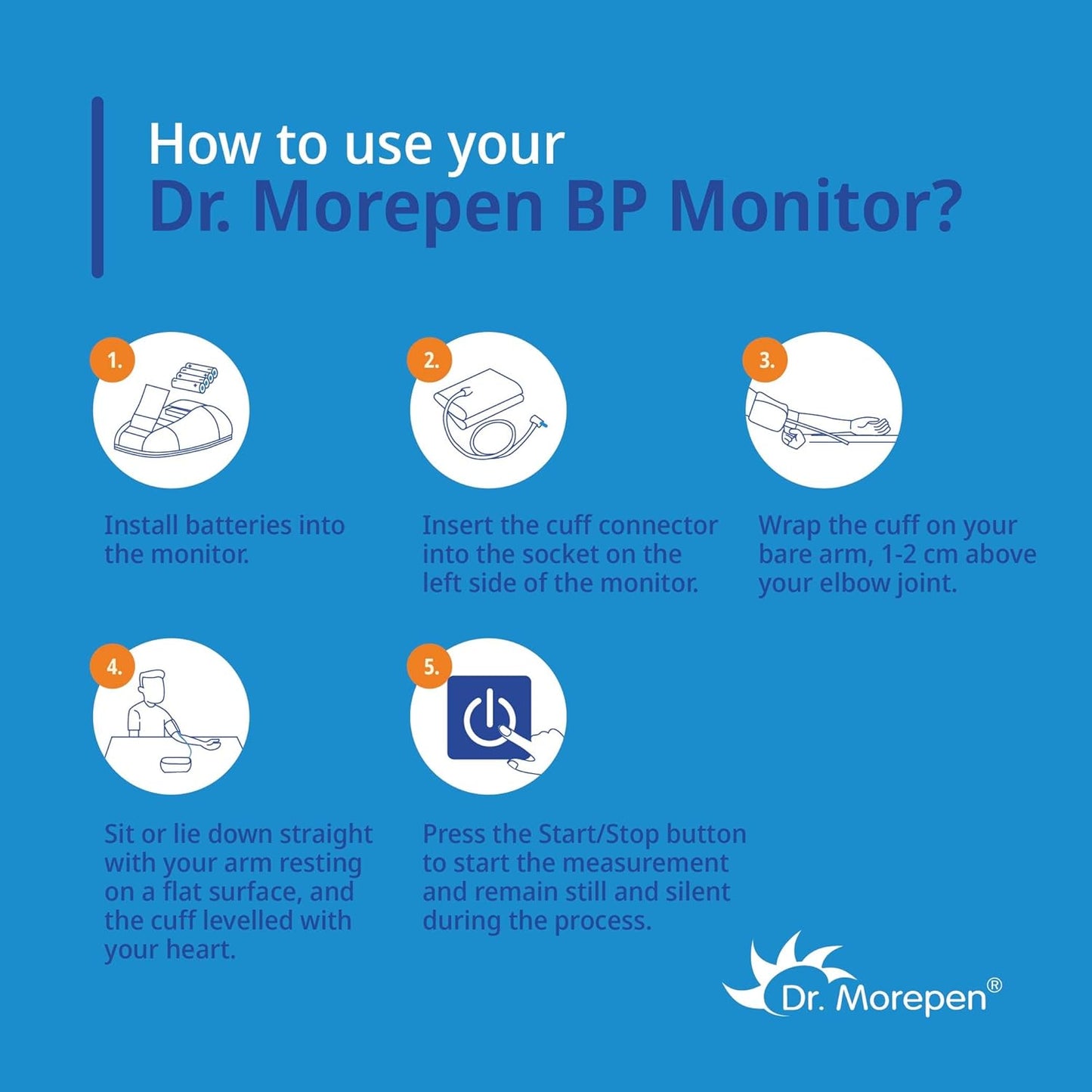 Dr. Morepen Arm Blood Pressure Monitor Model Bp 14, Multicolor