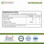 Pure Nutrition Astragalus 500mg, 60 Capsules | Herbal Supplement for Immune & Wellness Support
