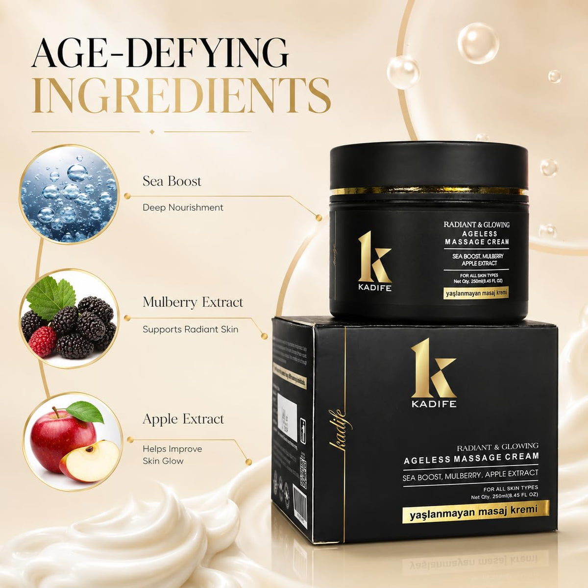 KADIFE Ageless Massage Cream for Face (250ml)