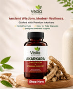 Vedia Akarkara (Anacyclus Pyrethrum) Capsules | Natural Herbal Supplement for Male Vitality, Stamina & Nervous System Support (60 Capsules)