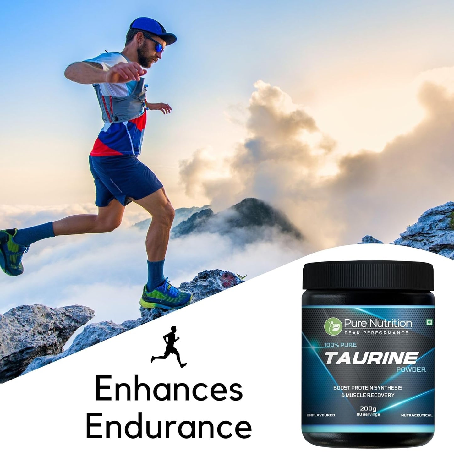 Pure Nutrition L-Taurine Powder 200g | Premium Amino Acid Supplement | Boosts Muscle Recovery & Performance | Supports Energy, Heart Health, & Overall Wellness | Ideal for Fitness, Stamina, & Active Lifestyle