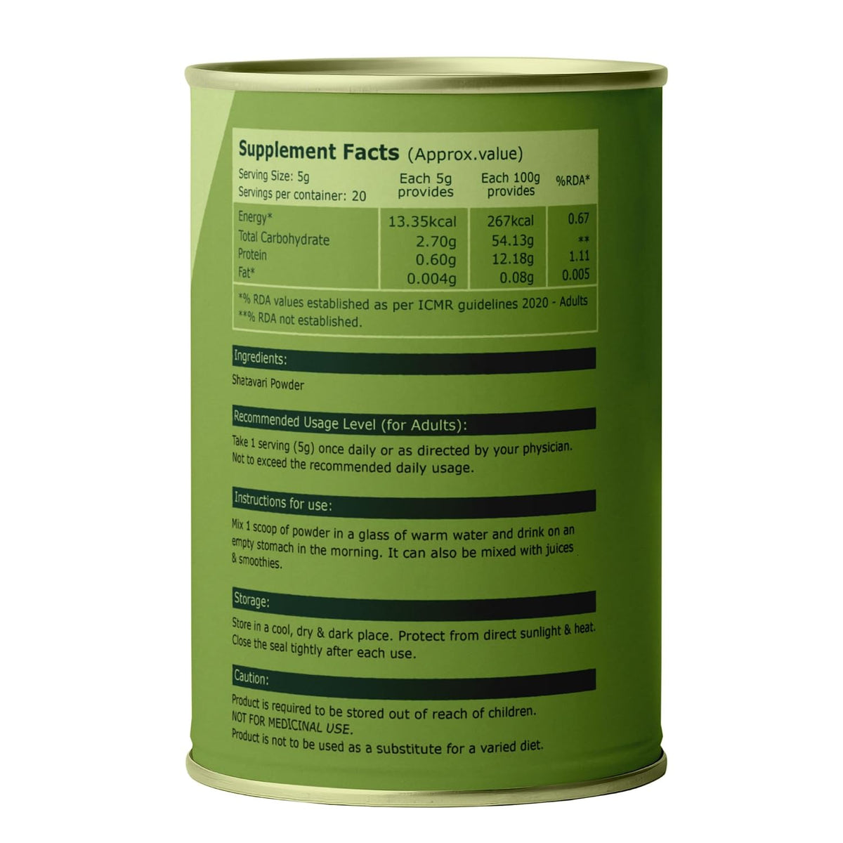 Pure Nutrition Shatavari Powder 100g | Natural Herbal Powder | Daily Wellness Support