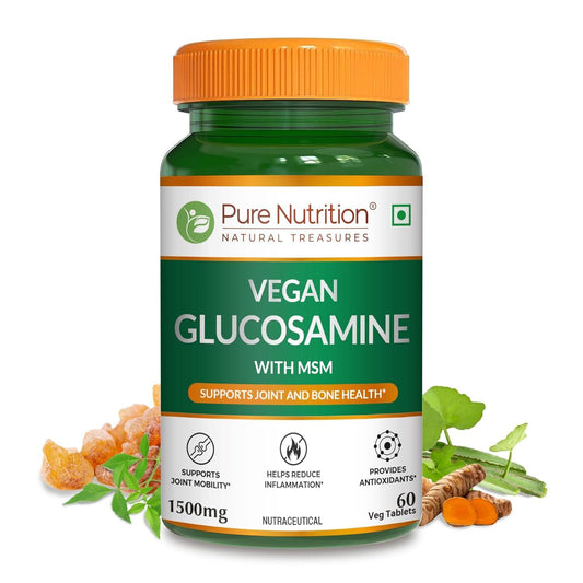 Pure Nutrition Vegan Glucosamine with MSM 1500 mg Veg Tablet for Joints & Antioxidant Support