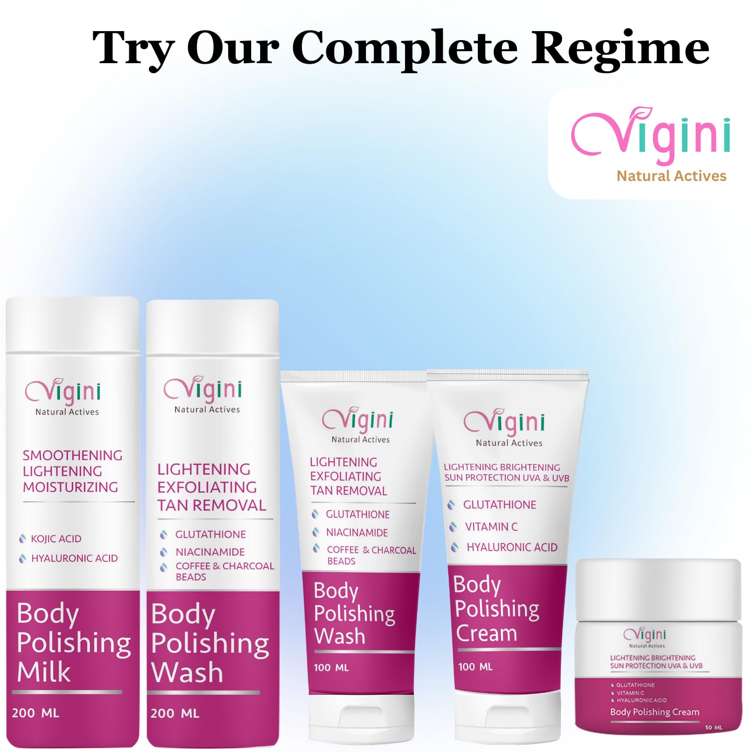 vigini Smoothening Lightening moisturizing Body Polishing milk Lotion - 200ml