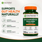 Pure Nutrition Saccharomyces Boulardii 5 Billion, 500mg, 60 Capsules | Gut Health Support