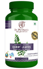 DR. JPG Organic Curry Leaves Capsules (500mg, 60 Veg Capsules) | For Hair Growth & Digestive Vitality | 100% Certified Organic
