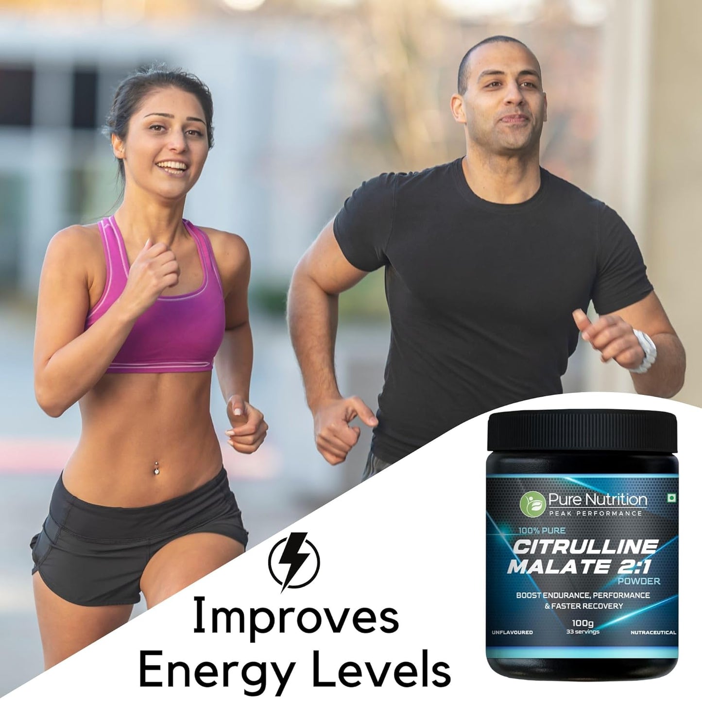 Pure Nutrition L-Citrulline Malate 2:1 Powder | 100% Pure & Unflavoured | Boosts Stamina, Enhances Performance, Speeds Muscle Recovery & Reduces Fatigue | Ideal Pre-Workout for Men & Women
