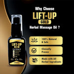 Vedavay Lift Up Gold Oil -  Massage Oil - 50ml for Men Performance Oil restores energy & hardens the relaxing muscles Ashwagandha, Safed Musli, Shatawar, Loung