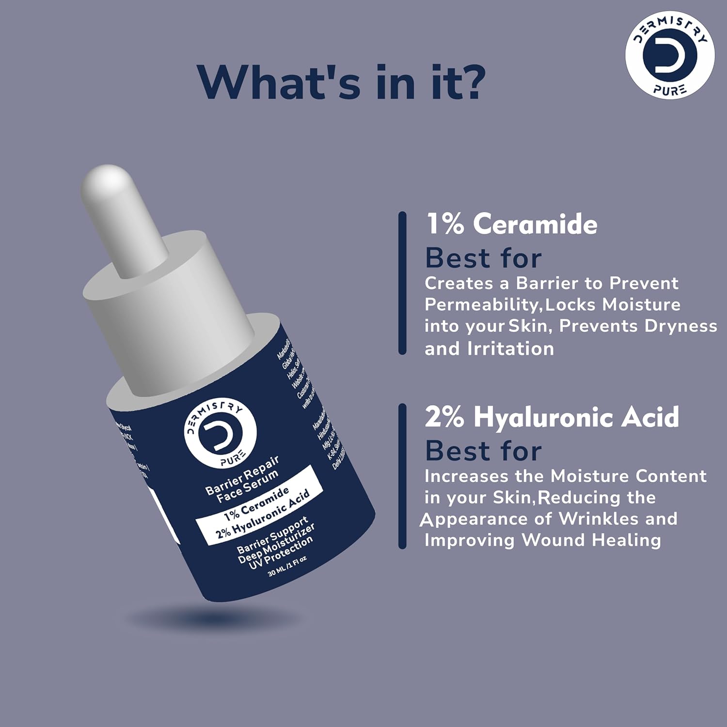 Dermistry 1% Ceramide 2% Hyaluronic Acid Serum