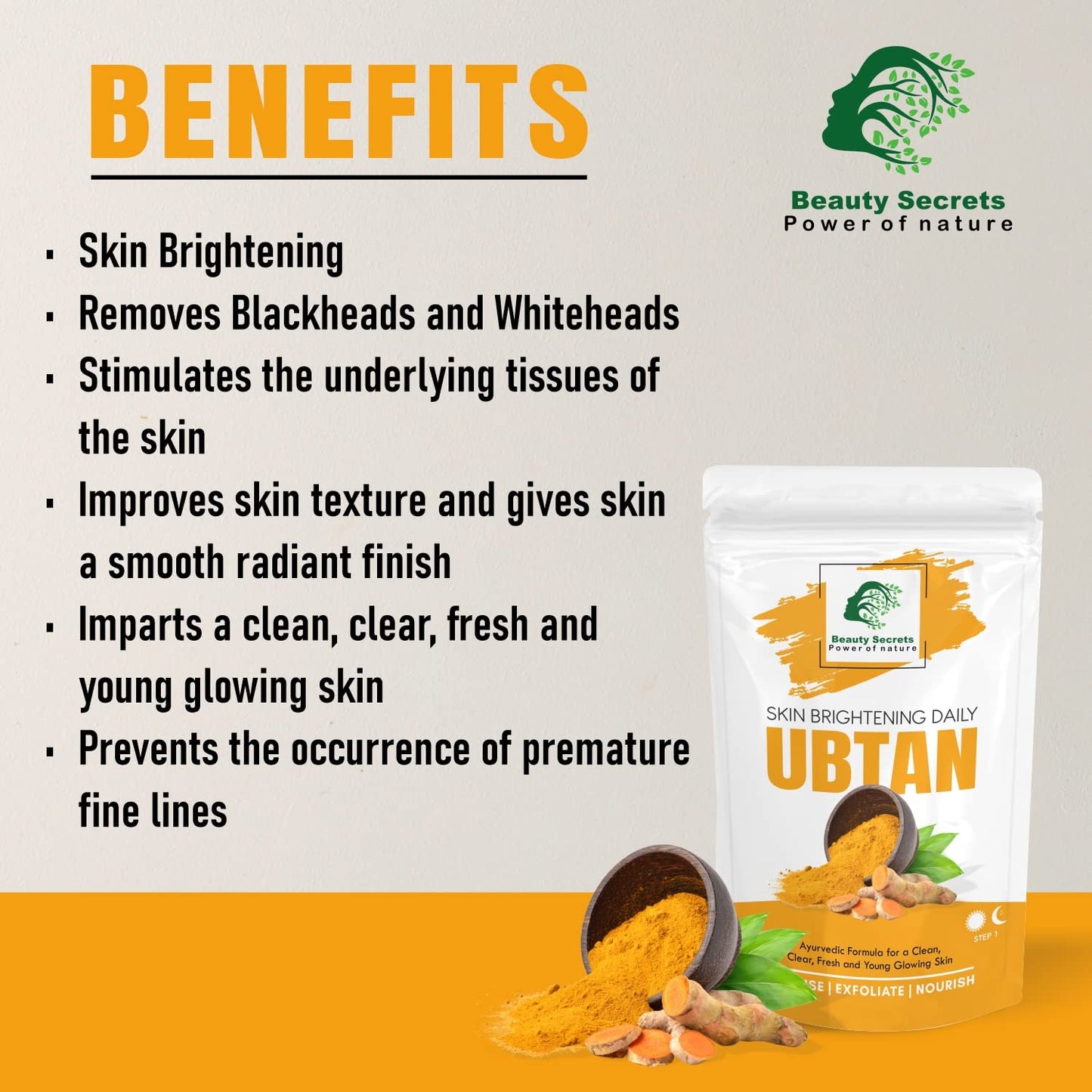 Beauty Secrets Skin Brightening Daily Ubtan Powder - 100gm