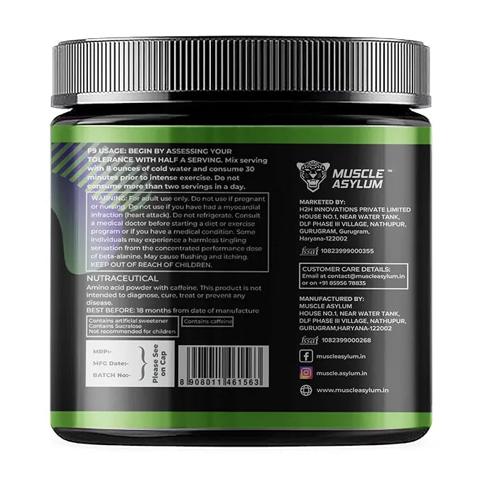 Muscle Asylum F9 Pre-Workout Watermelon