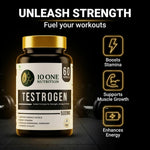 10 One Nutrition Testrogen 500mg (60 Veg Capsules) | For Stamina, Muscle Growth, Strength & Vitality Support