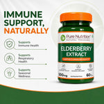 Pure Nutrition Elderberry Extract 500mg, 60 Capsules | Antioxidant & Immune Health Support