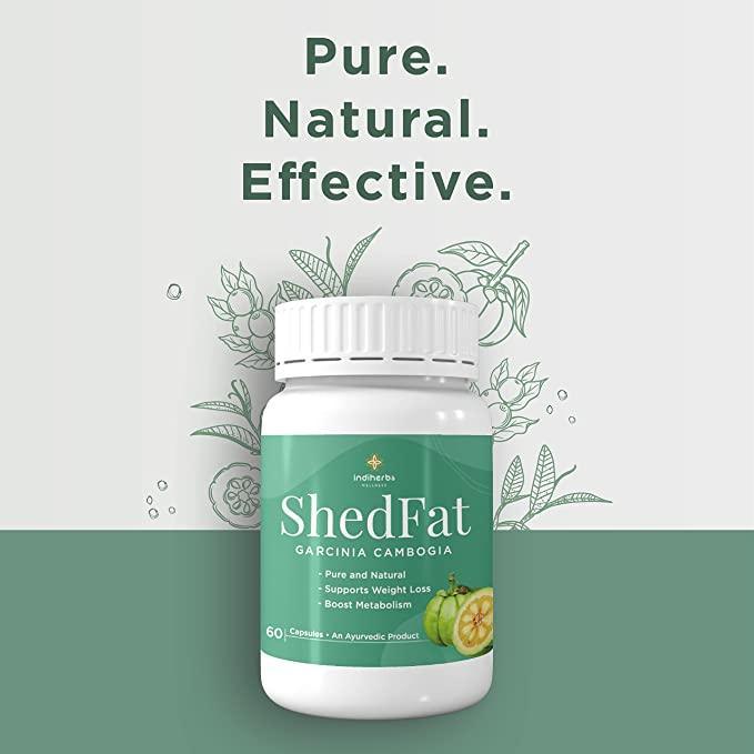 Indiherbs Wellness SHEDFAT Capsules,Pre Workout Supplement for Weight Loss,Garcia Cambogia,Green Tea & Guggul,100% Natural & Herbal Capsules