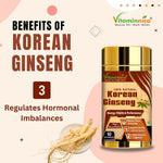Vitaminnica Korean Panax Ginseng Extract - Natural Stamina & Energy Support, 60 Veg Capsules