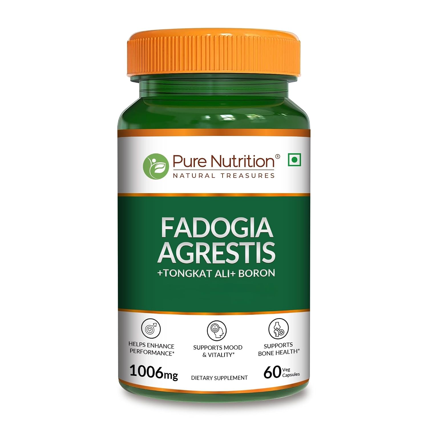 Pure Nutrition Fadogia Agrestis 60 Capsules | Herbal Supplement for Men’s Health & Vitality Support