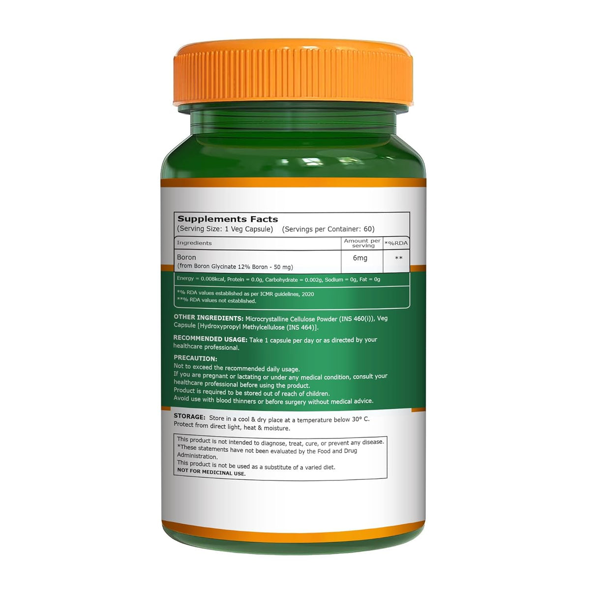 Pure Nutrition Boron Glycinate 6mg, 60 Capsules | Bone, Joint & Mineral Health Support