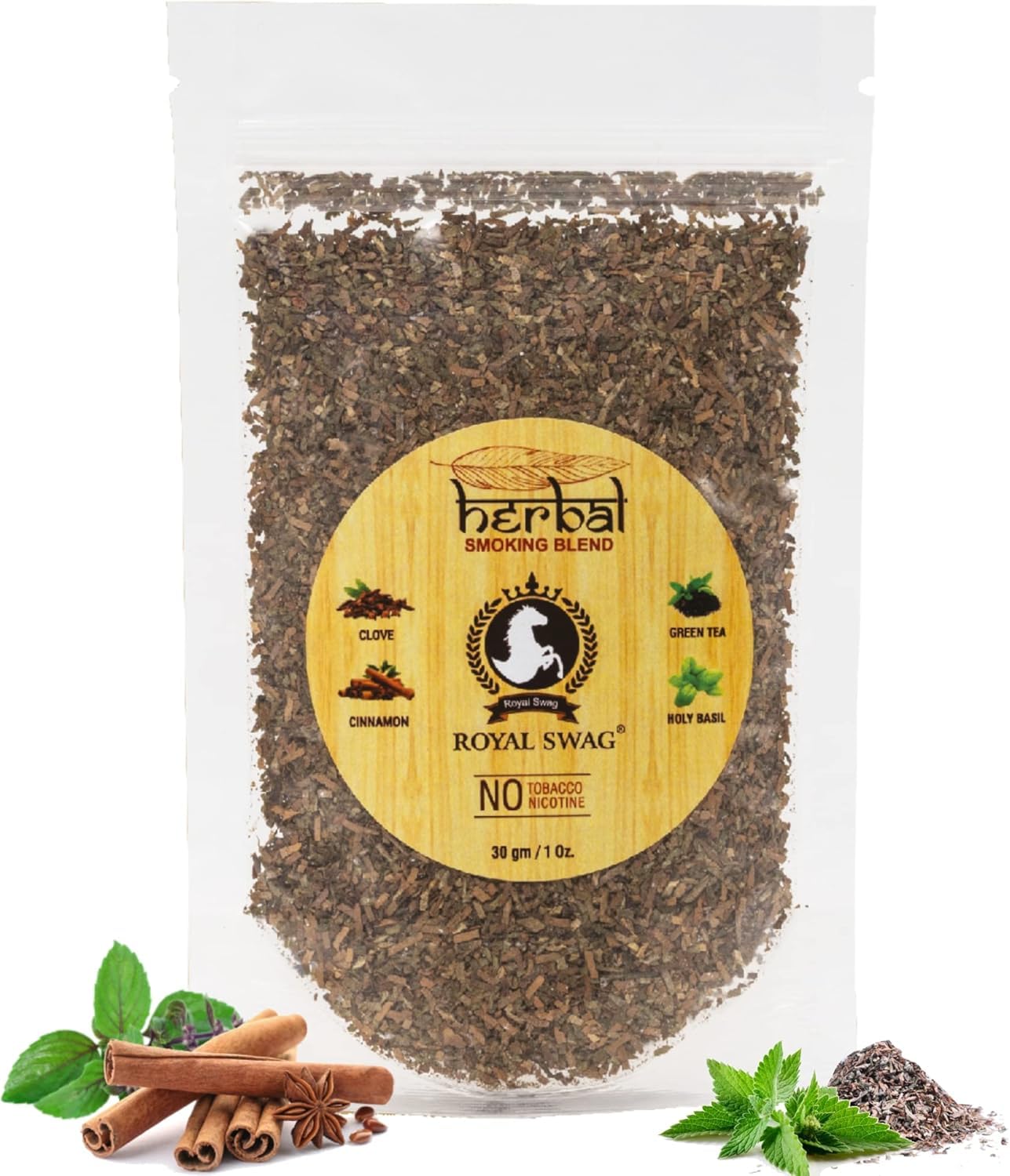 Royal Swag Herbal Smoking Mixture Cinnamon & Clove - Tobacco Free (30g / 1.0 oz Pouch)