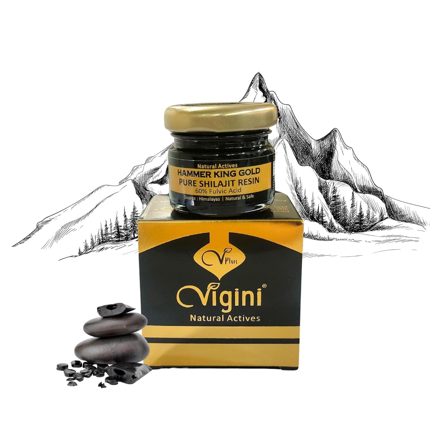 Vigini Hammer King Gold Shilajit Resin - 30gm