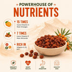 Baramasa Harvest Seabuckthorn Berries (100g) | Pure Himalayan Sun-Dried Superfruit | Abundant in Vitamin C, Omega 3, 6, 7 & 9