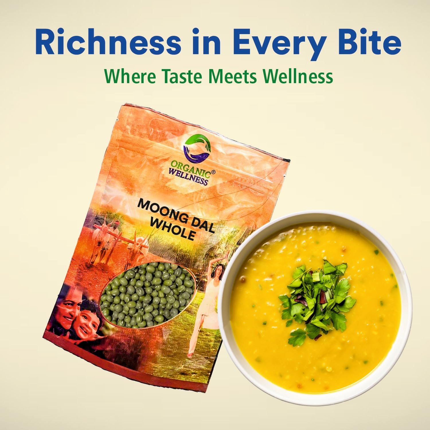 Organic Wellness Moong Dal Whole - 450 grams