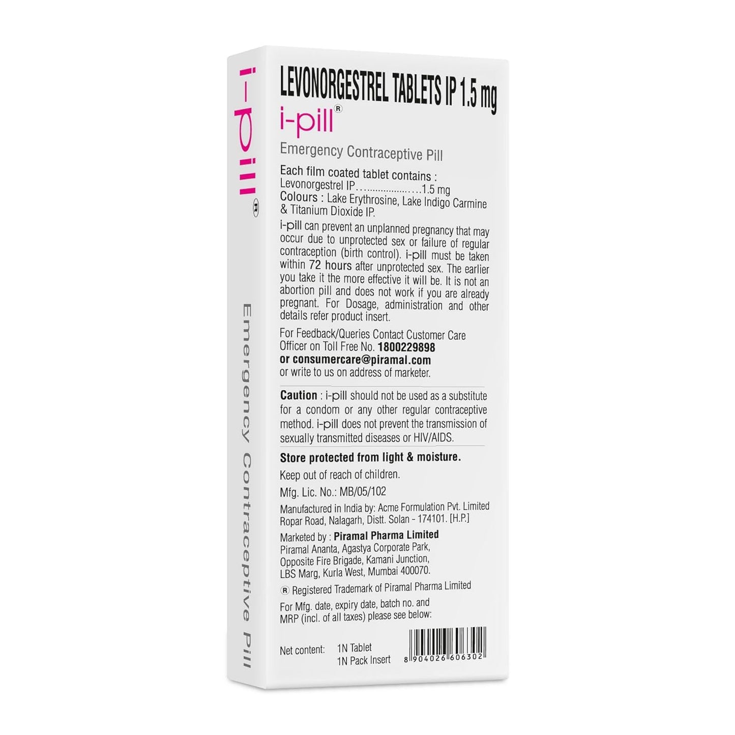 i-pill Tablet | Emergency Contraceptive Pill for Women | levonorgestrel Tablet