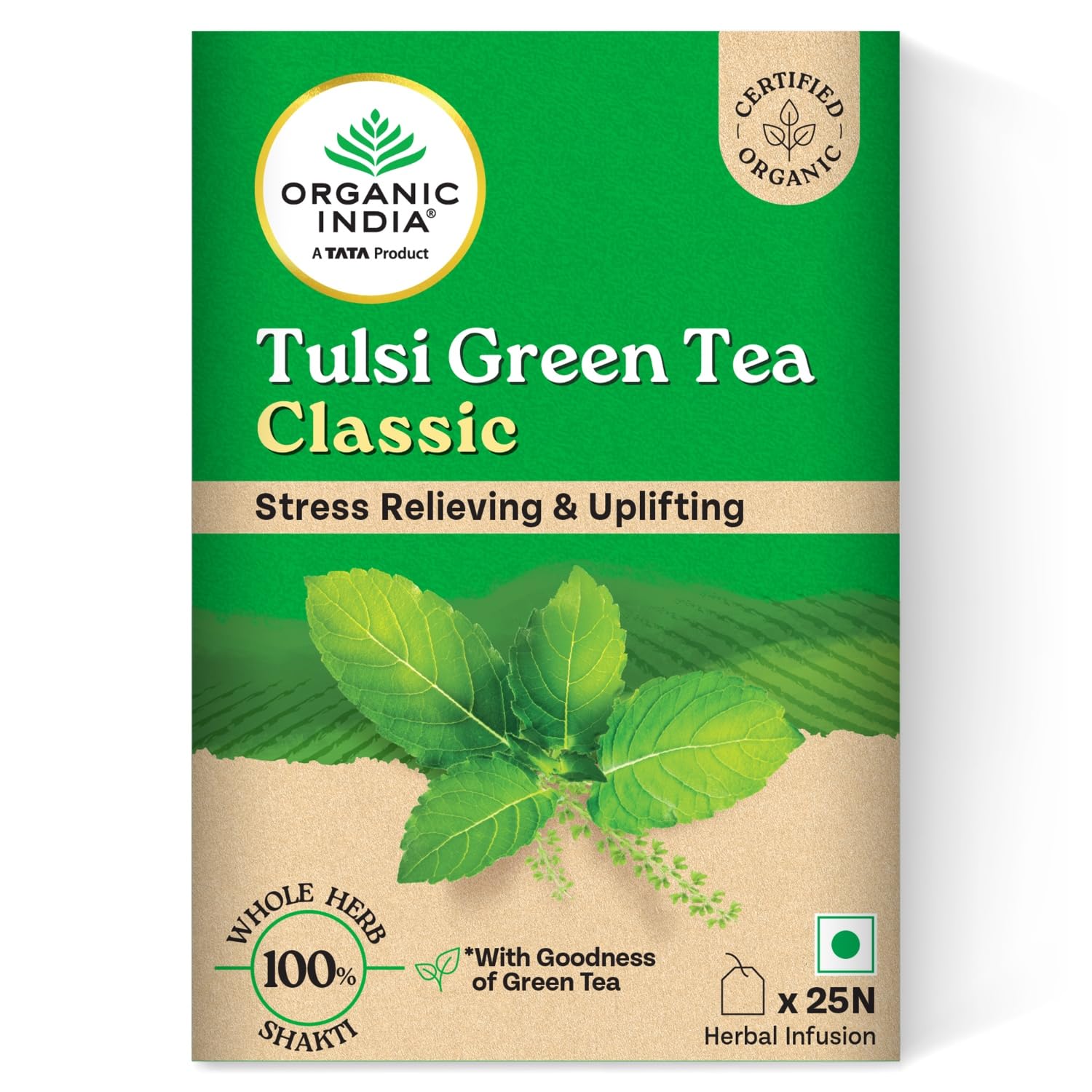 Organic India Tulsi Green Tea - 25 Tea Bags