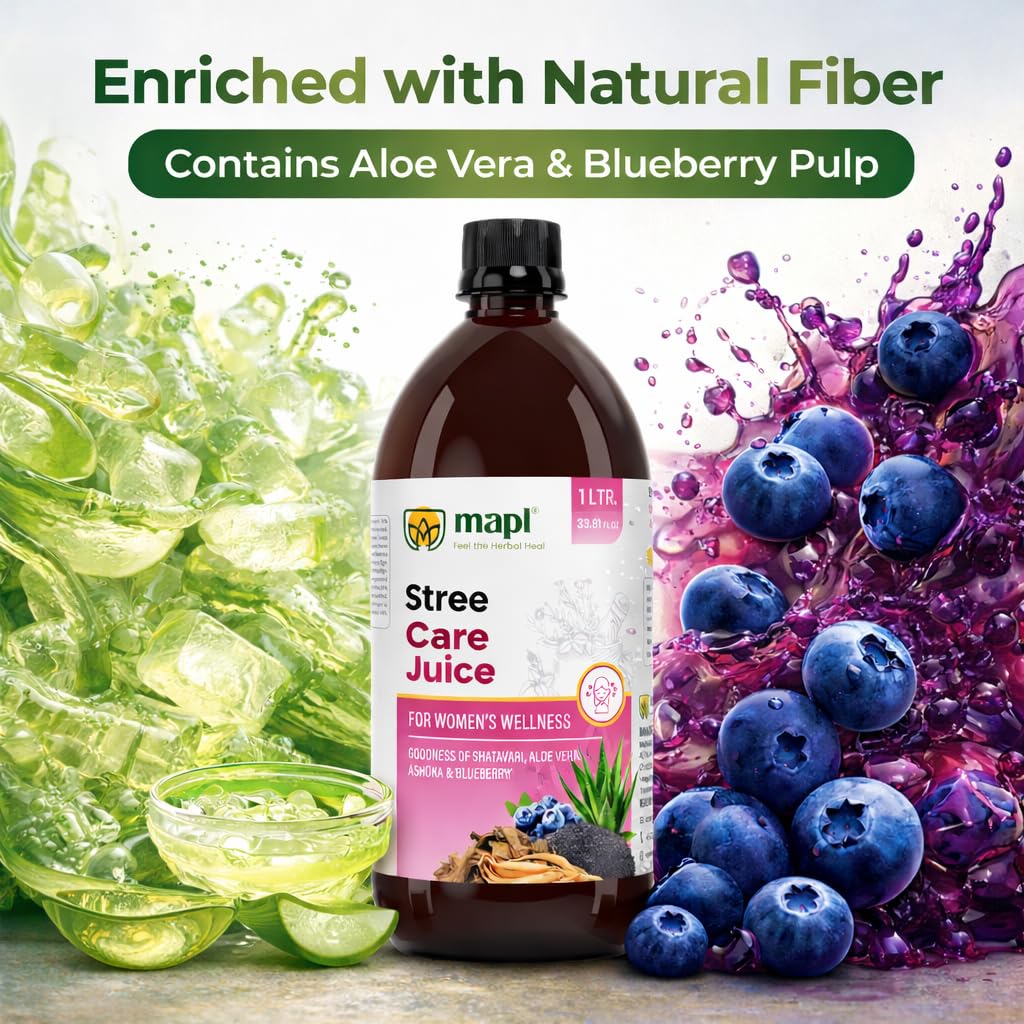 MAPL Stree Care PCOD PCOS Juice 1000ml | Women Wellness with Ashoka, Shatavari & Aloe Vera | Supports Hormonal Balance & Vitality