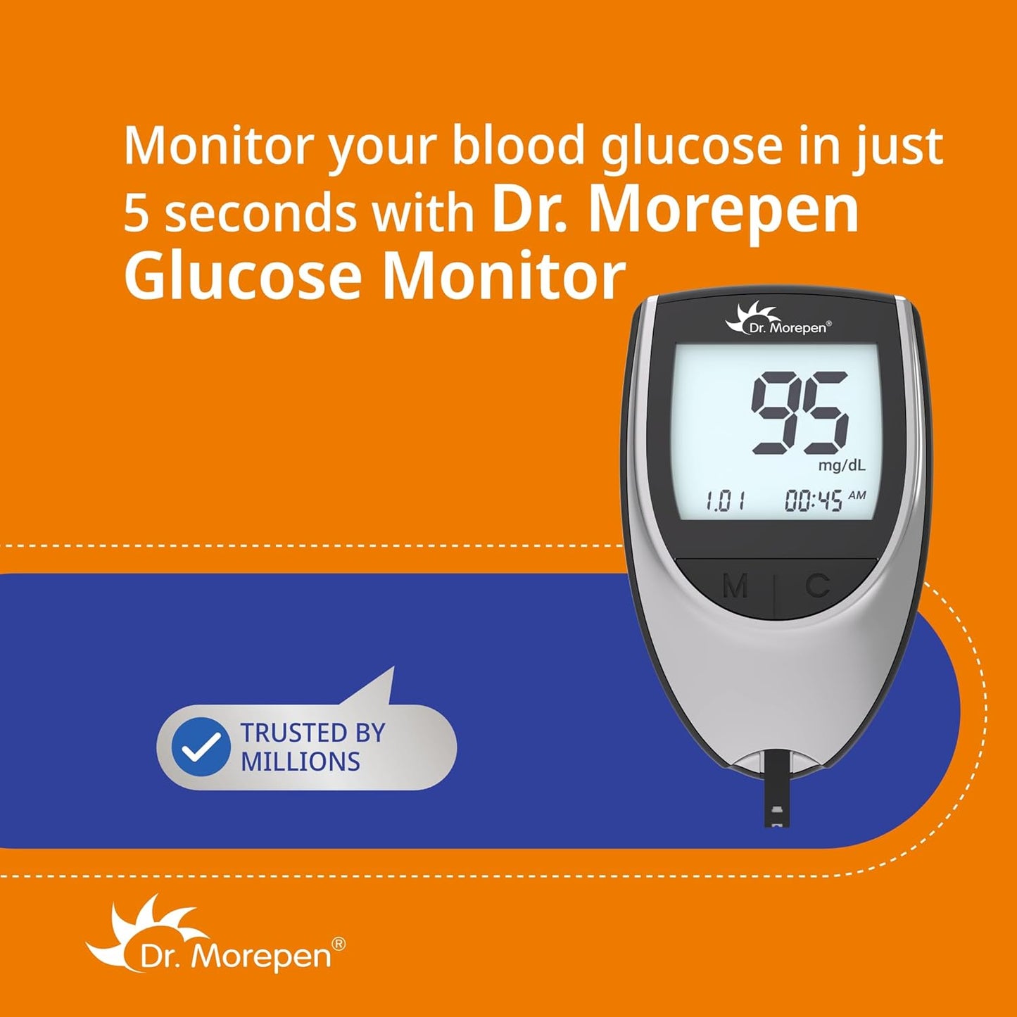 Dr. Morepen Gluco One Monitoring System with Bg 03 Glucometer Test Strips Box Of 50