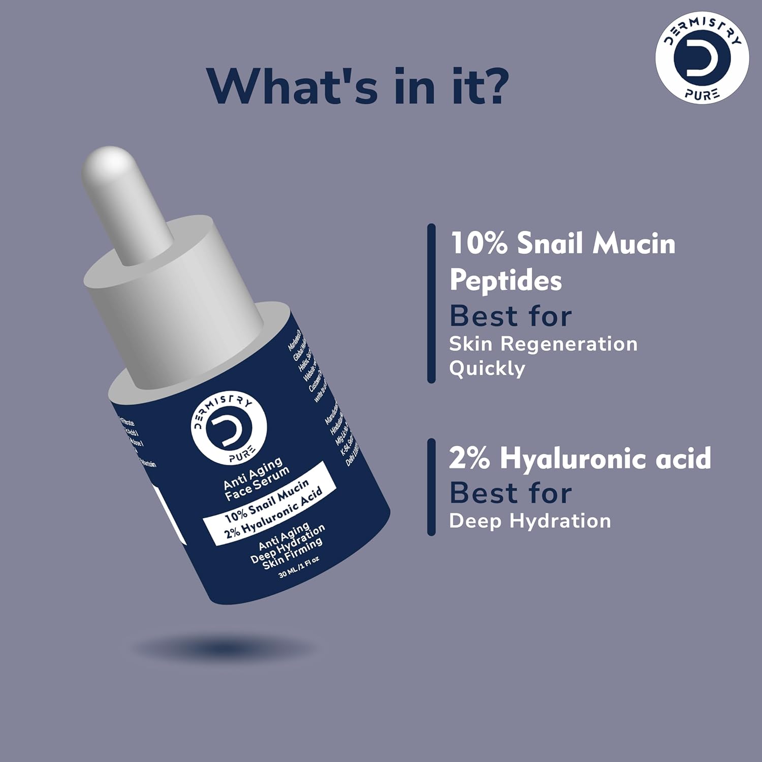 Dermistry Pure 2% Retinol 2% Hyaluronic Acid Anti Aging Face Serum