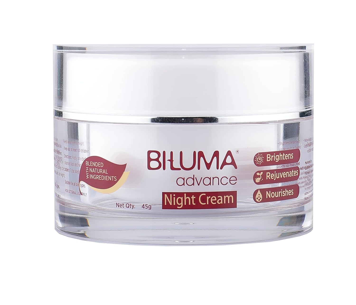 Biluma Advance Anti-Ageing Night Cream | With Natural Ingredients | Brightens, Rejuvenates & Nourishes the Skin | Derma Care | For All Skin Types