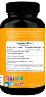 DR. JPG Organic Methi / Fenugreek Capsules (500mg, 120 Veg Capsules) | For Blood Sugar, Digestion & Lactation Support | 100% Certified Organic