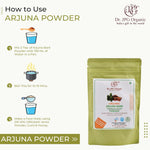DR. JPG Organic Arjuna Bark Powder (228g) – 114g (Pack of 2) | For Heart Care, Cholesterol Management & Healthy Metabolism | 100% Certified Organic