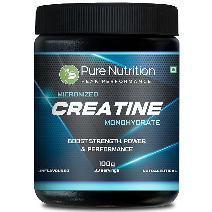 Pure Nutrition Micronised Creatine Monohydrate Powder, Pre/Post Workout Supplement, Instant Energy for Athletic Performance, Fast Recovery, Increased Muscle Mass, Unflavoured