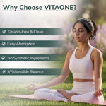 Vitaone Ashwagandha KSM-66® 600mg Capsule | Clinical Strength for Stress Relief, Energy & Stamina (60 Capsules)