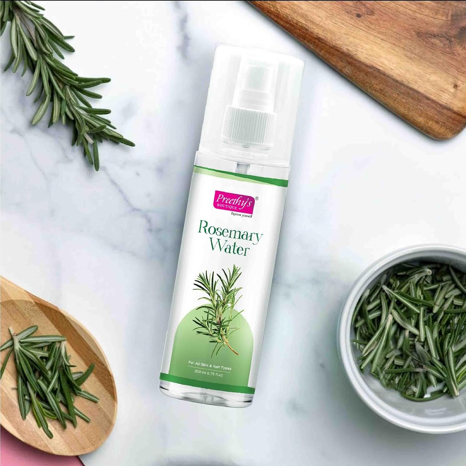 Preethy's Boutique Rosemary Water 200ml - Pure Hair Growth Spray & Scalp Tonic