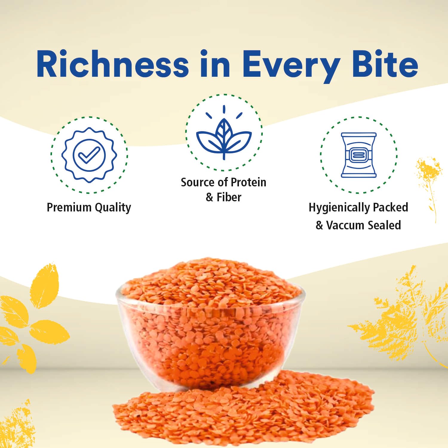 Organic Wellness Masoor Dal Split - 450 grams