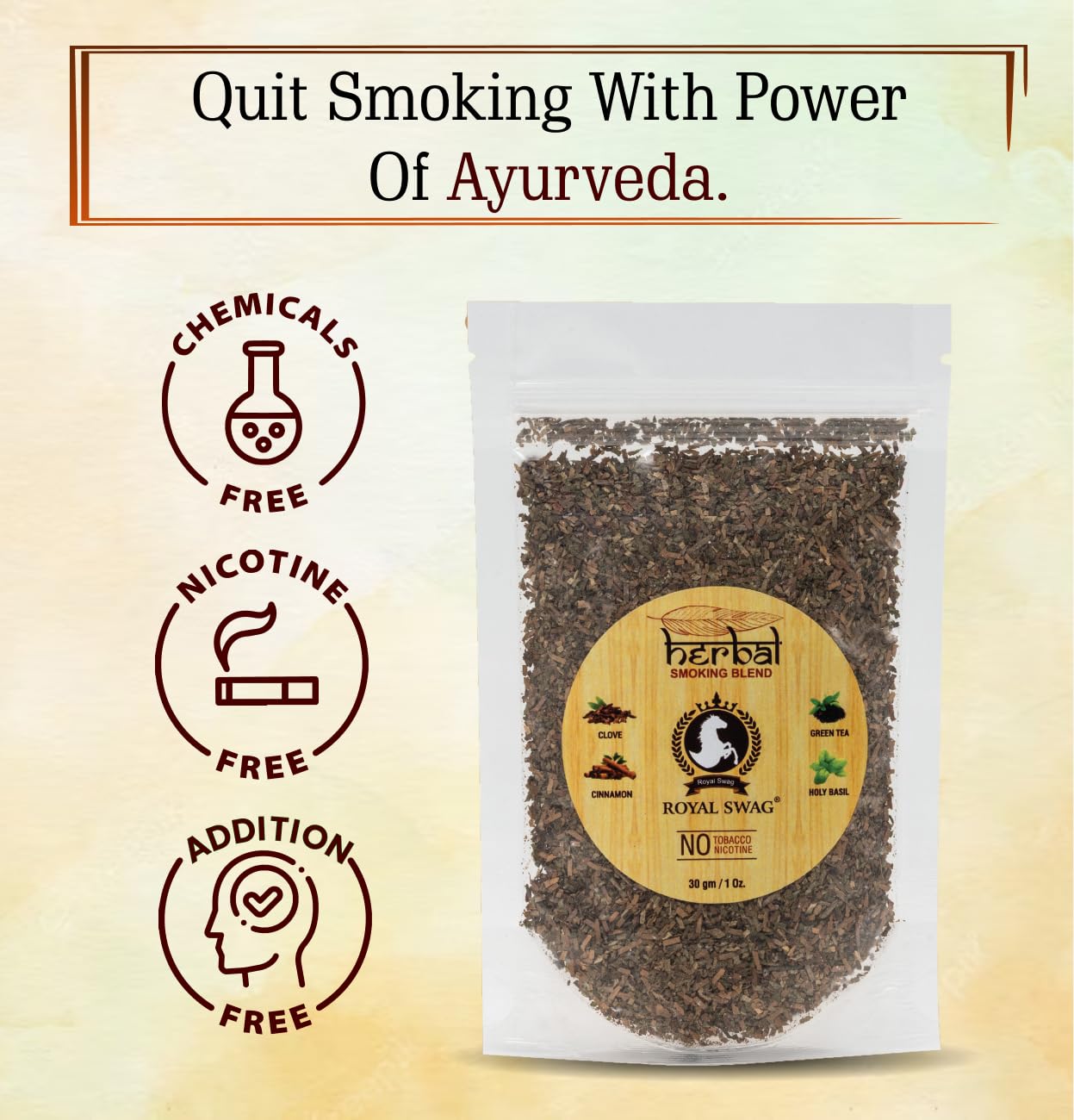 Royal Swag Herbal Smoking Mixture - Tobacco Free (30g - Pack of 10)