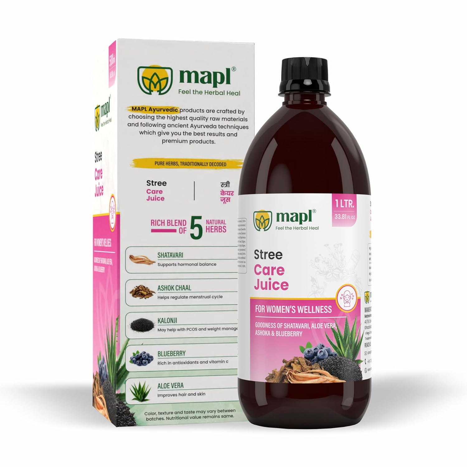 MAPL Stree Care PCOD PCOS Juice 1000ml | Women Wellness with Ashoka, Shatavari & Aloe Vera | Supports Hormonal Balance & Vitality
