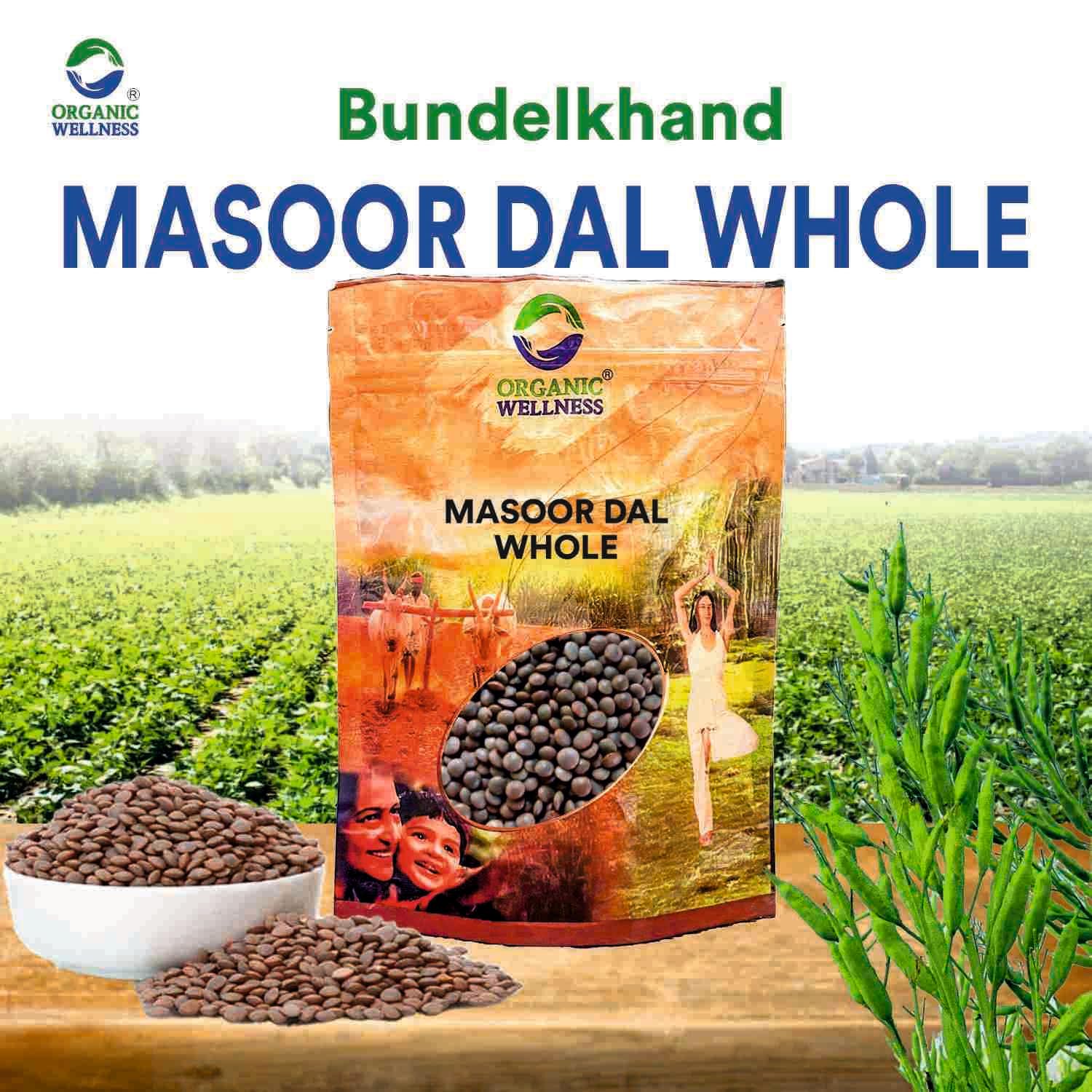Organic Wellness Masoor Dal Whole - 450 grams